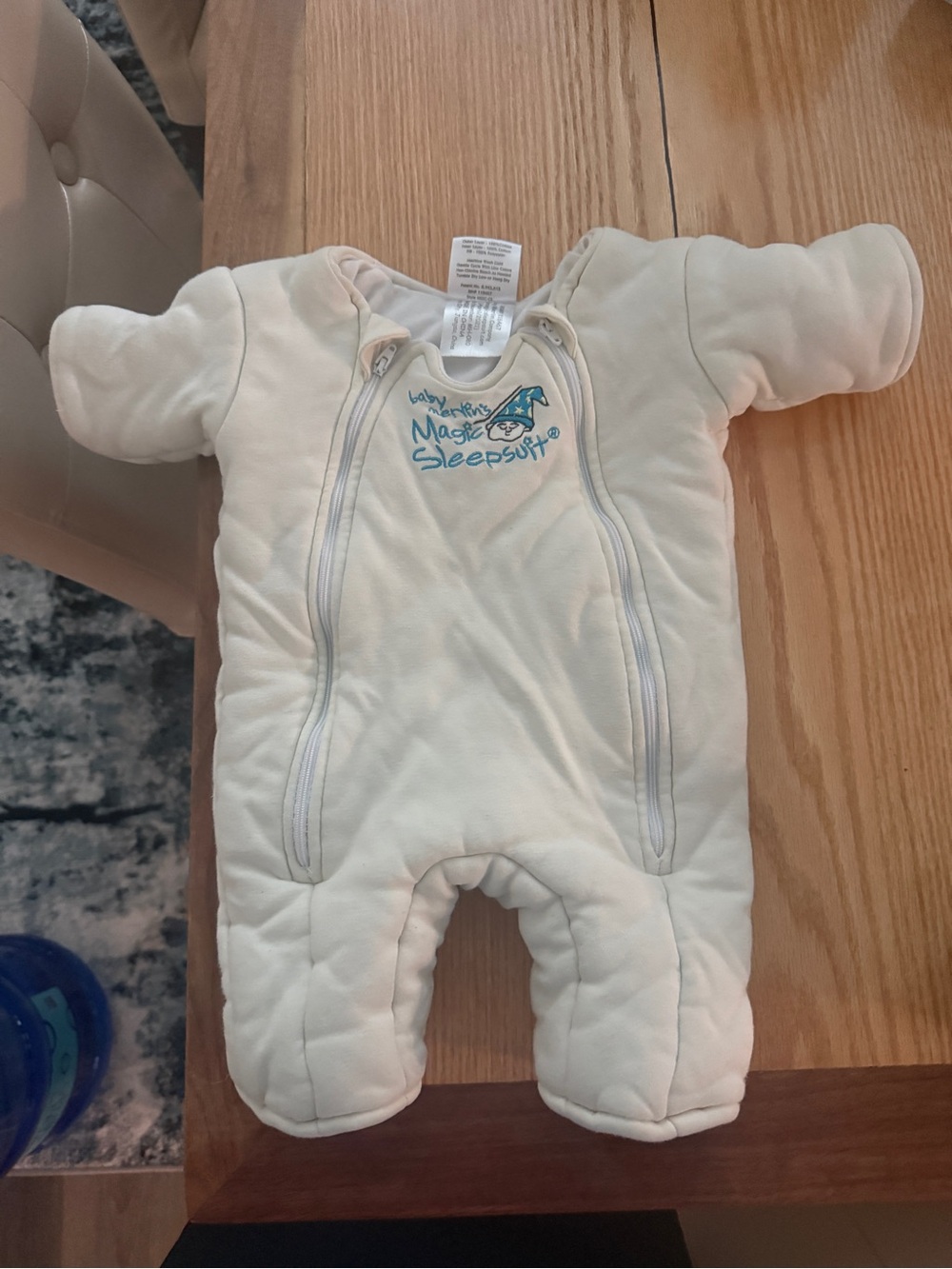 Baby Merlin’s Magic Sleepsuit Cream Baby One-Piece with Double Zippers